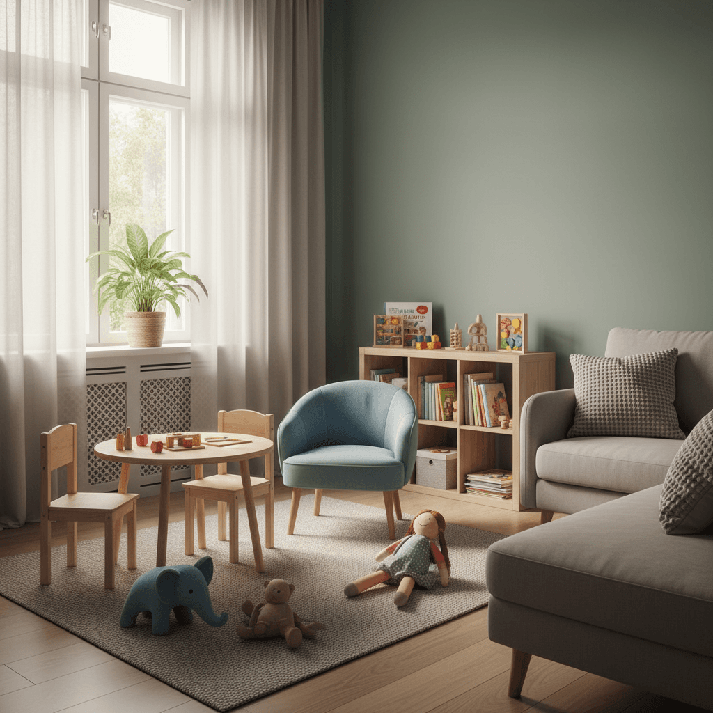 Salle de consultation chaleureuse avec des jouets pour enfants